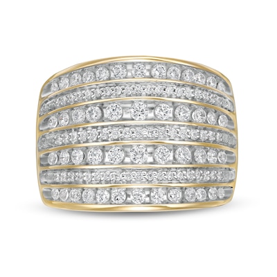 1.00 CT. T.W. Diamond Multi-Row Anniversary Ring in 10K Gold