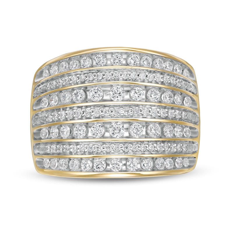 1.00 CT. T.W. Diamond Multi-Row Anniversary Ring in 10K Gold|Peoples Jewellers