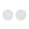 Thumbnail Image 0 of 0.45 CT. T.W. Composite Baguette and Round Diamond Frame Stud Earrings in 10K White Gold