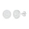 Thumbnail Image 1 of 0.45 CT. T.W. Composite Baguette and Round Diamond Frame Stud Earrings in 10K White Gold