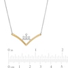 Peoples Private Collection 0.10 CT. T.W. Diamond "V" Shaped Necklace in 10K Two-Tone Gold