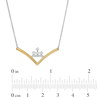 Peoples Private Collection 0.10 CT. T.W. Diamond "V" Shaped Necklace in 10K Two-Tone Gold