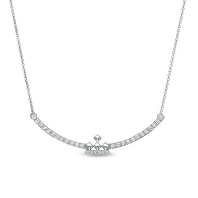 Peoples Private Collection 0.25 CT. T.W. Diamond Curved Bar Necklace in 10K White Gold