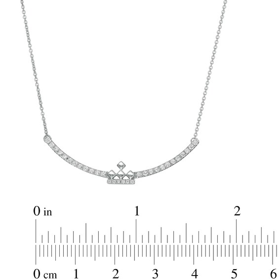 Peoples Private Collection 0.25 CT. T.W. Diamond Curved Bar Necklace in 10K White Gold