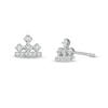 Thumbnail Image 0 of Peoples Private Collection 0.12 CT. T.W. Diamond Crown Stud Earrings in 10K White Gold