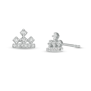 Peoples Private Collection 0.12 CT. T.W. Diamond Crown Stud Earrings in 10K Gold