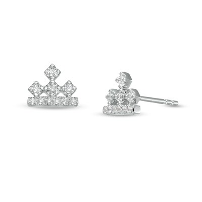 Peoples Private Collection 0.12 CT. T.W. Diamond Crown Stud Earrings in 10K Gold