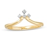 Peoples Private Collection 0.05 CT. T.W. Diamond Chevron Ring in 10K Gold