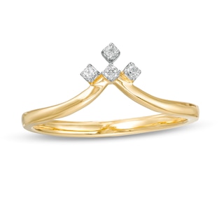 Peoples Private Collection 0.05 CT. T.W. Diamond Chevron Ring in 10K Gold