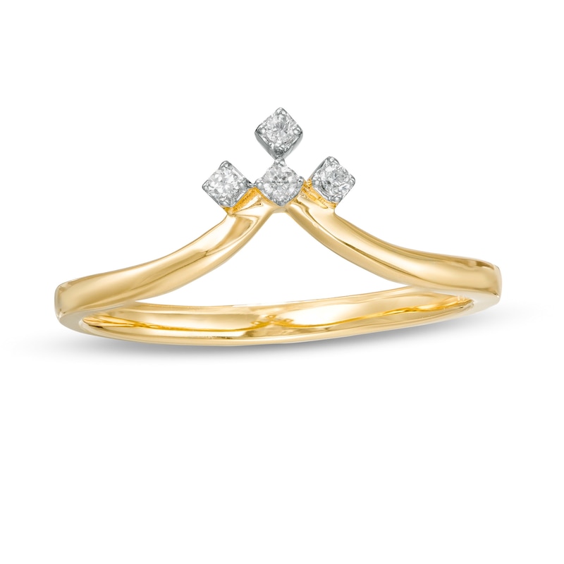 Peoples Private Collection 0.05 CT. T.W. Diamond Chevron Ring in 10K Gold|Peoples Jewellers