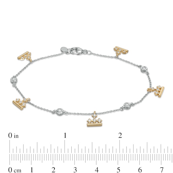 Peoples Private Collection 0.33 CT. T.W. Diamond Station Alternating Crown Bracelet in 10K Two-Tone Gold - 7.25"