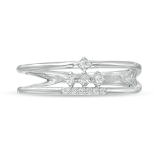 Peoples Private Collection 0.06 CT. T.W. Diamond Split Shank ring in 10K White Gold