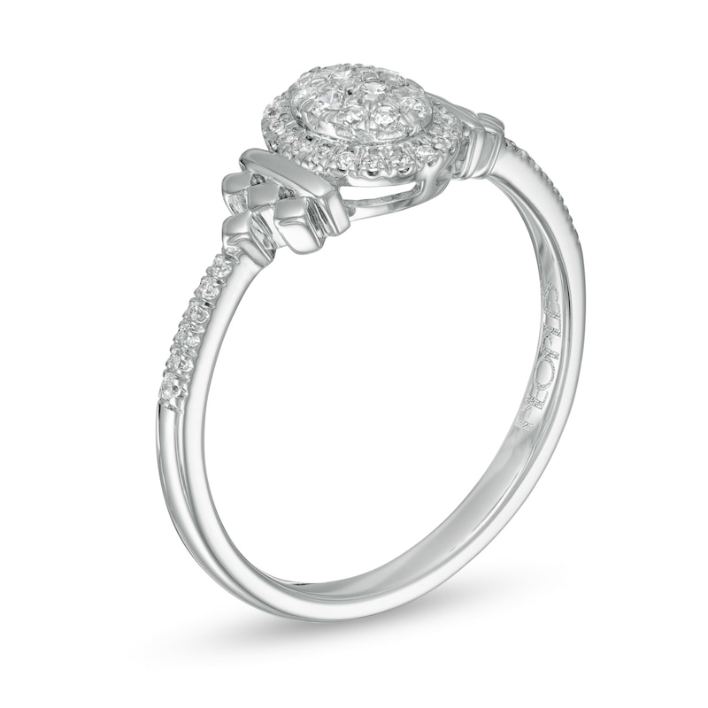 Peoples Private Collection 0.20 CT. T.W. Composite Diamond Oval-Shaped Frame Ring in 10K White Gold|Peoples Jewellers