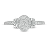 Thumbnail Image 3 of Peoples Private Collection 0.20 CT. T.W. Composite Diamond Oval-Shaped Frame Ring in 10K White Gold