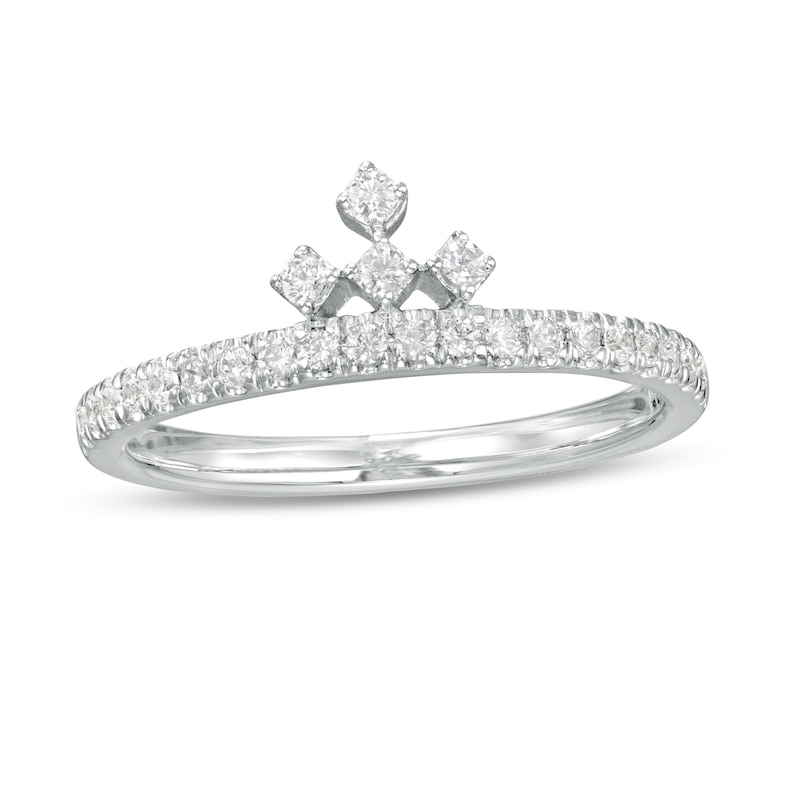 Peoples Private Collection 0.25 CT. T.W. Diamond Crown Ring in 10K White Gold|Peoples Jewellers