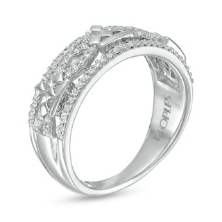 Peoples Private Collection 0.25 CT. T.W. Diamond Crown Art Deco Ring in 10K White Gold