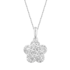 0.50 CT. T.W. Multi-Diamond Flower Pendant in 14K White Gold