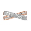 0.45 CT. T.W. Baguette and Round Diamond Crossover Anniversary Band in 10K Rose Gold