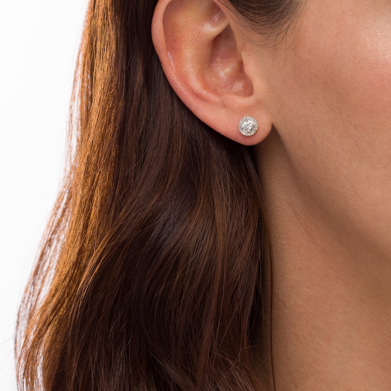 0.37 CT. T.W. Diamond Frame Stud Earrings in 10K Gold|Peoples Jewellers