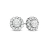 Thumbnail Image 0 of 0.83 CT. T.W. Diamond Frame Stud Earrings in 10K White Gold