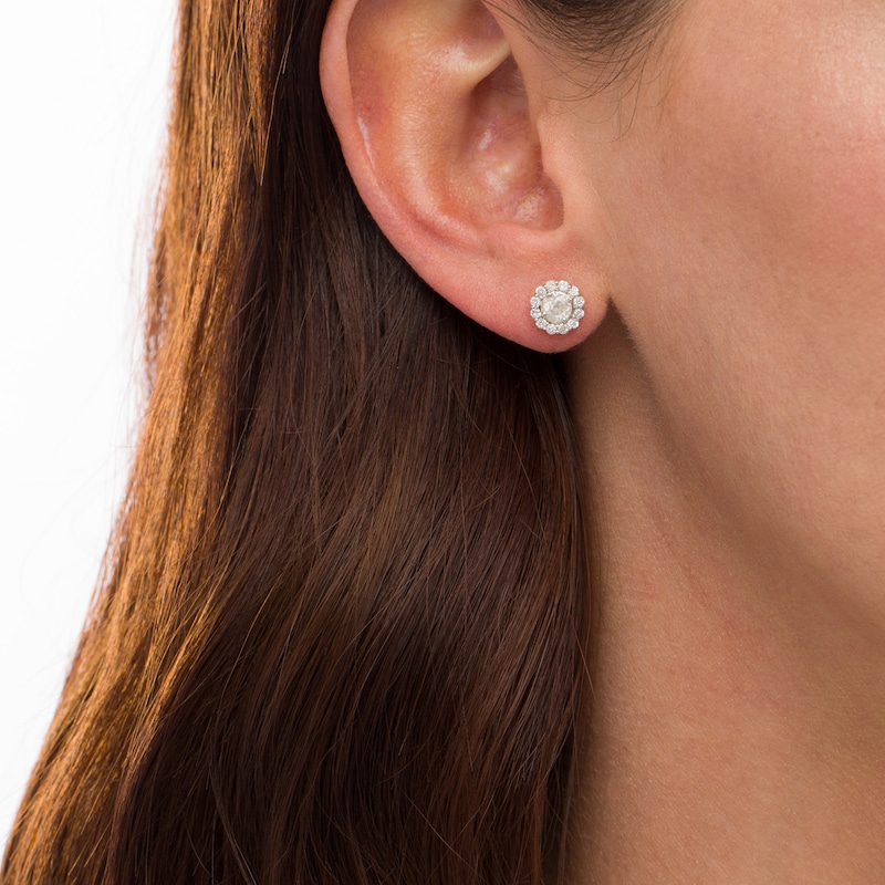 0.83 CT. T.W. Diamond Frame Stud Earrings in 10K Gold|Peoples Jewellers