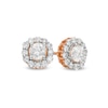 0.83 CT. T.W. Diamond Frame Stud Earrings in 10K Rose Gold