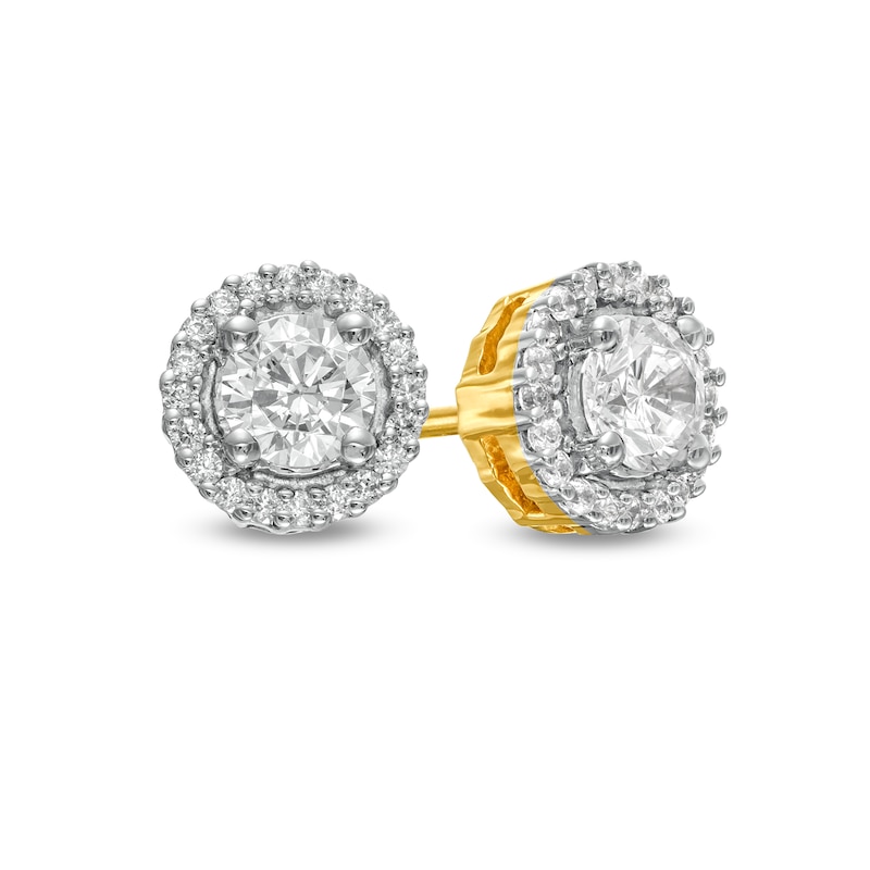 0.37 CT. T.W. Diamond Frame Stud Earrings in 10K Gold