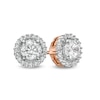 Thumbnail Image 1 of 0.37 CT. T.W. Diamond Frame Stud Earrings in 10K Rose Gold