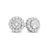 Thumbnail Image 0 of 0.83 CT. T.W. Diamond Frame Flower Stud Earrings in 10K White Gold