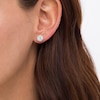 Thumbnail Image 1 of 0.83 CT. T.W. Diamond Frame Flower Stud Earrings in 10K White Gold
