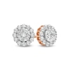 Thumbnail Image 0 of 0.83 CT. T.W. Diamond Frame Flower Stud Earrings in 10K Rose Gold