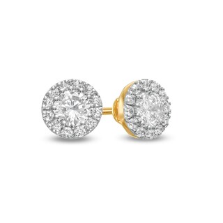 CT. T.W. Diamond Frame Stud Earrings in 10K Gold