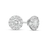 Thumbnail Image 0 of 0.83 CT. T.W. Diamond Frame Stud Earrings in 10K White Gold