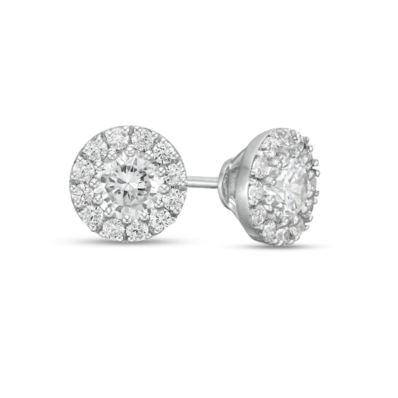 0.83 CT. T.W. Diamond Frame Stud Earrings in 10K Gold