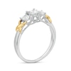 Thumbnail Image 2 of 0.58 CT. T.W. Princess-Cut Diamond Three Stone "X" Shank Ring in 10K Two-Tone Gold