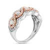 Thumbnail Image 3 of 0.95 CT. T.W. Diamond Five Stone Twist Scallop Edge Ring in 10K Two-Tone Gold