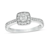 0.29 CT. T.W. Diamond Cushion Frame Engagement Ring in Sterling Silver