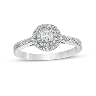 0.29 CT. T.W. Diamond Double Frame Engagement Ring in 10K Gold