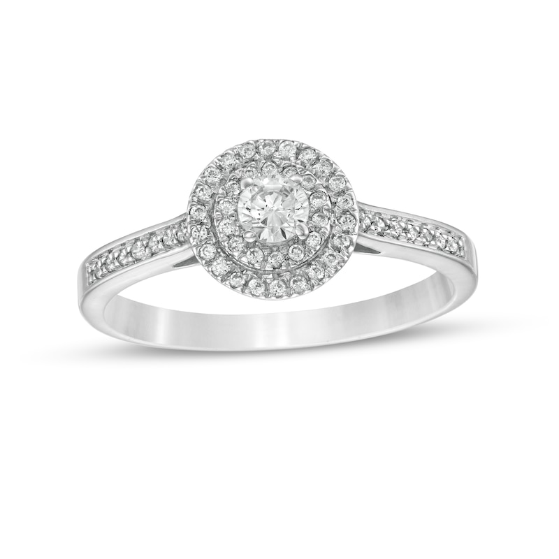 0.29 CT. T.W. Diamond Double Frame Engagement Ring in 10K White Gold