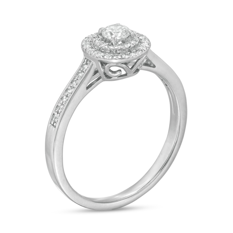 0.29 CT. T.W. Diamond Double Frame Engagement Ring in 10K White Gold