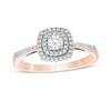 0.29 CT. T.W. Diamond Double Cushion Frame Engagement Ring in 10K Rose Gold