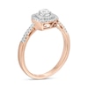 0.29 CT. T.W. Diamond Double Cushion Frame Engagement Ring in 10K Rose Gold