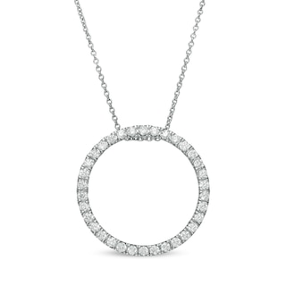 0.50 CT. T.W. Certified Lab-Created Diamond Circle Pendant in 14K White Gold (F/SI2)