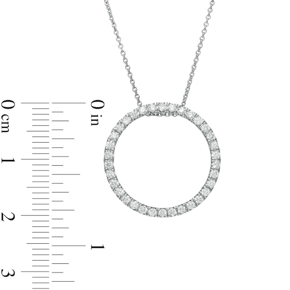 0.50 CT. T.W. Certified Lab-Created Diamond Circle Pendant in 14K White Gold (F/SI2)