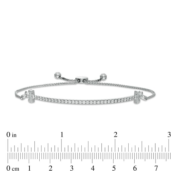 Peoples Private Collection 0.50 CT. T.W. Diamond Crown Collar Bolo Bracelet in 10K White Gold - 9.5"