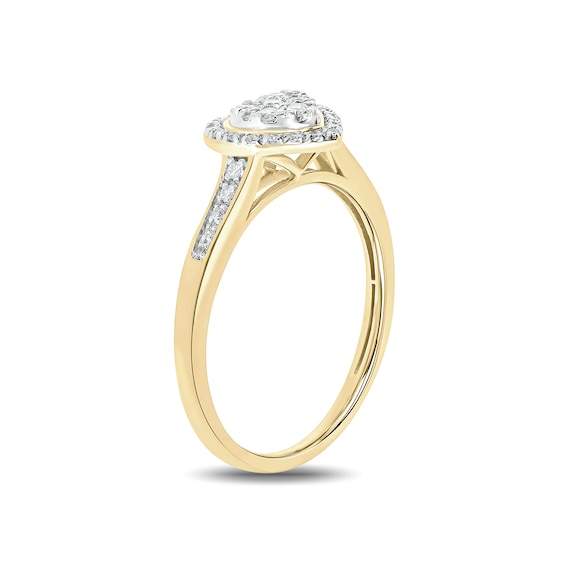 0.18 CT. T.W. Multi-Diamond Heart-Shape Frame Promise Ring in 10K Gold