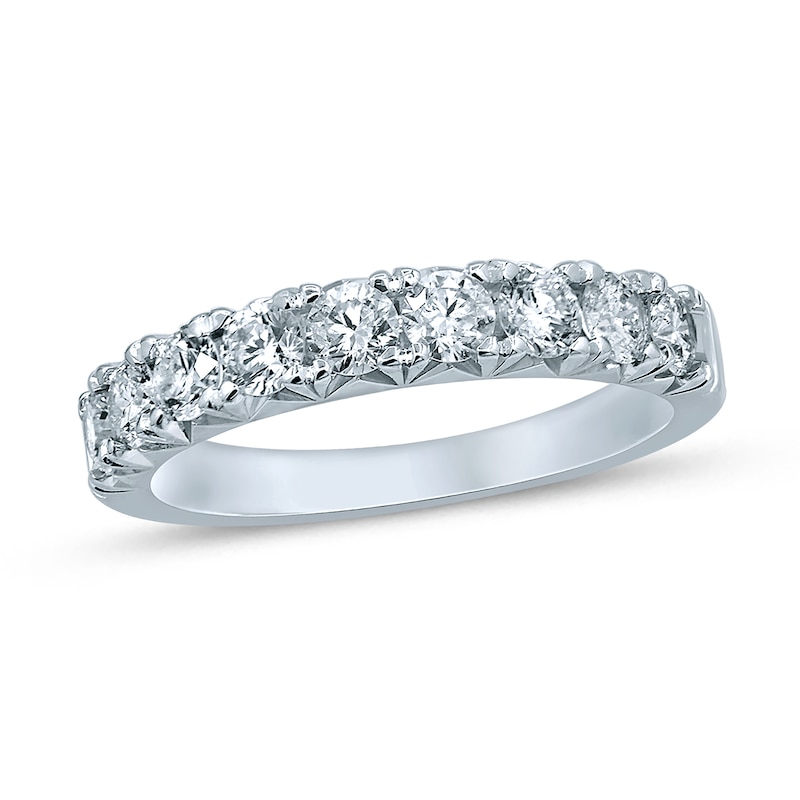 0.95 CT. T.W. Diamond Nine Stone Anniversary Band in 14K White Gold