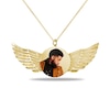 Thumbnail Image 0 of Men's Engravable Photo Disc with Angel Wings Pendant in 10K White or Yellow Gold (1 Image and 4 Lines)