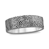 6.0mm Engravable Print Comfort-Fit Wedding Band in Sterling Silver (1 Image and Line)