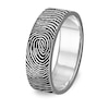 6.0mm Engravable Print Comfort-Fit Wedding Band in Sterling Silver (1 Image and Line)